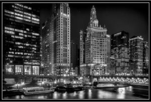 Robert Kruzic The Chicago River at Night
